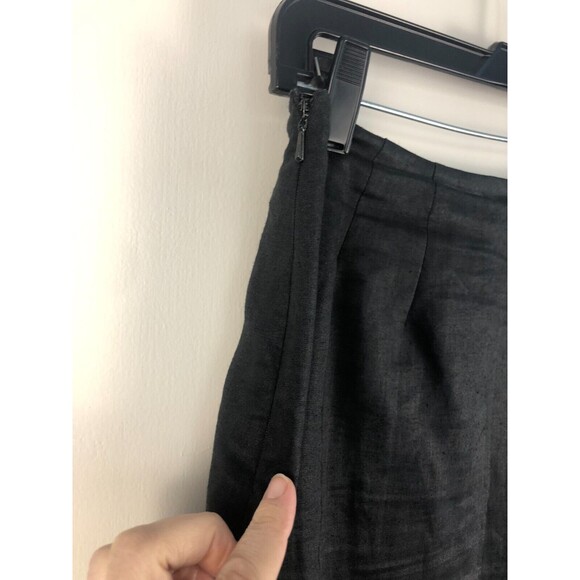 TOTO n KO Purple 100% Linen Black Skirt Sz 12P Petite Midi to Short Length - Picture 3 of 7